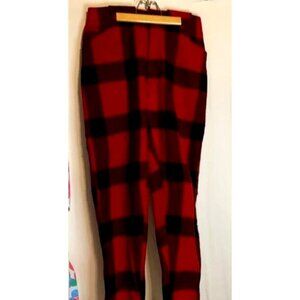 Vintage Red  Black Plaid Wool Pants With Zipper Pockets Buffalo